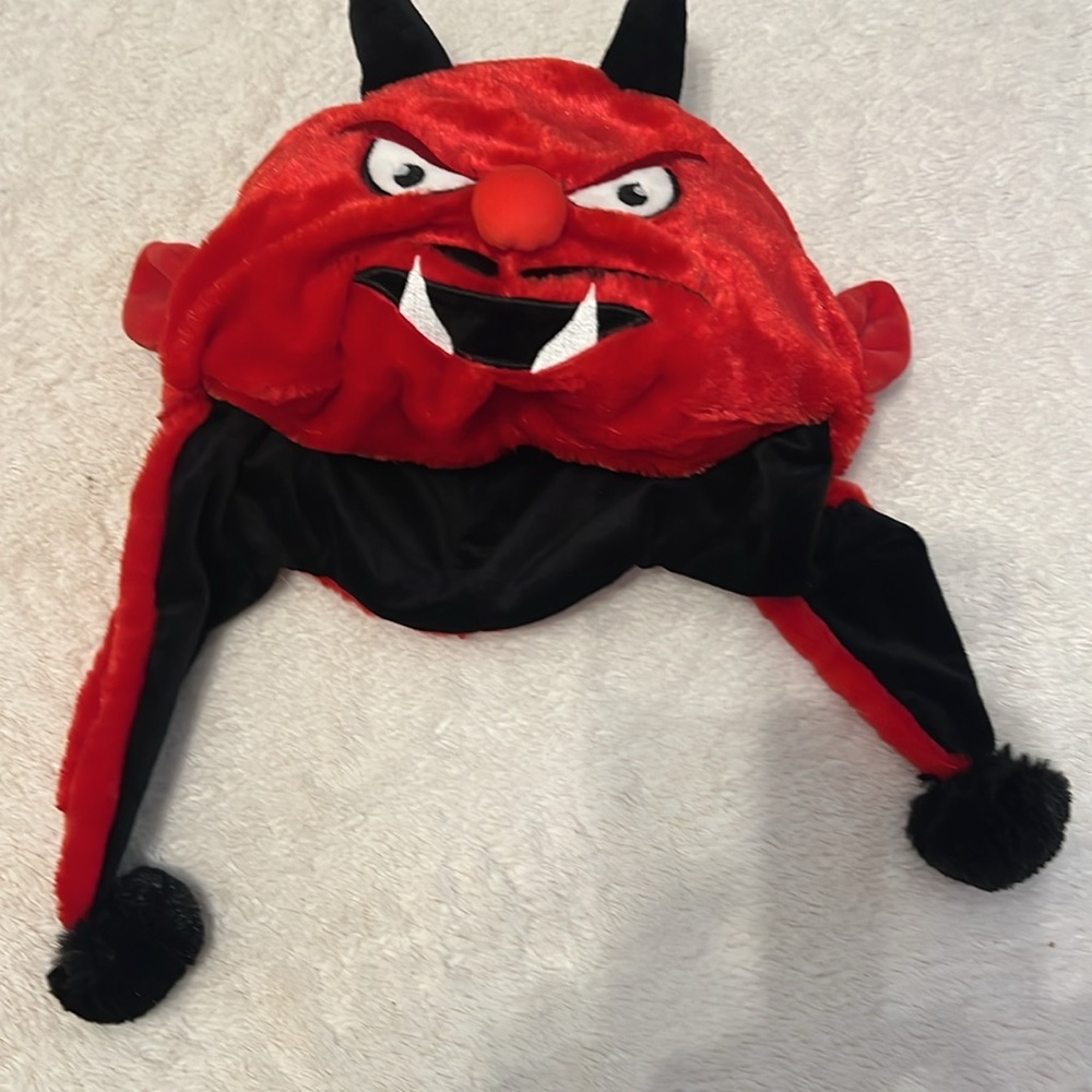 Red Devil plush headwear - Picture 2 of 7